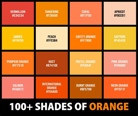 bright orange color names.